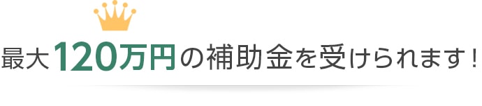 最大120万円の補助金を受けられます!